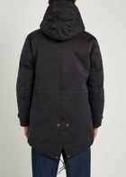 Ten C Quilted Hooded Parka Coat Blue