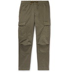 Officine Generale - Slim-Fit Garment-Dyed Cotton-Twill Drawstring Cargo Trousers - Men - Green