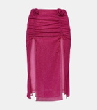 Oséree Lumière Rose ruched midi skirt