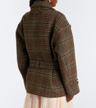 Chloé Checked wool and cotton-blend peacoat
