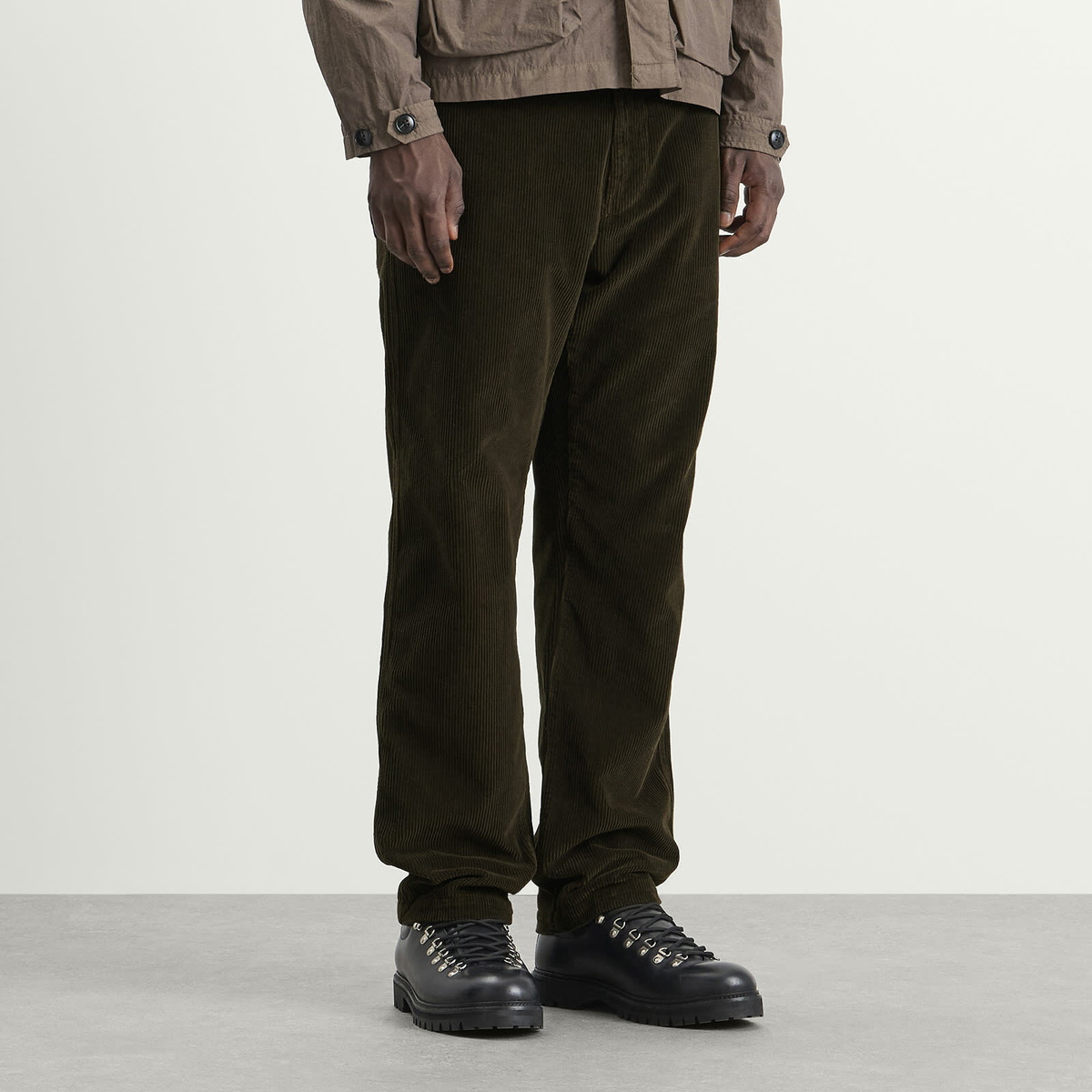 Stone Island Men's Organic Cotton Corduroy Trousers in Charcoal
