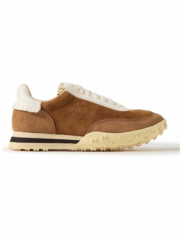 Photo: Visvim - Hospoa Fringed Leather-Trimmed Suede Sneakers - Brown