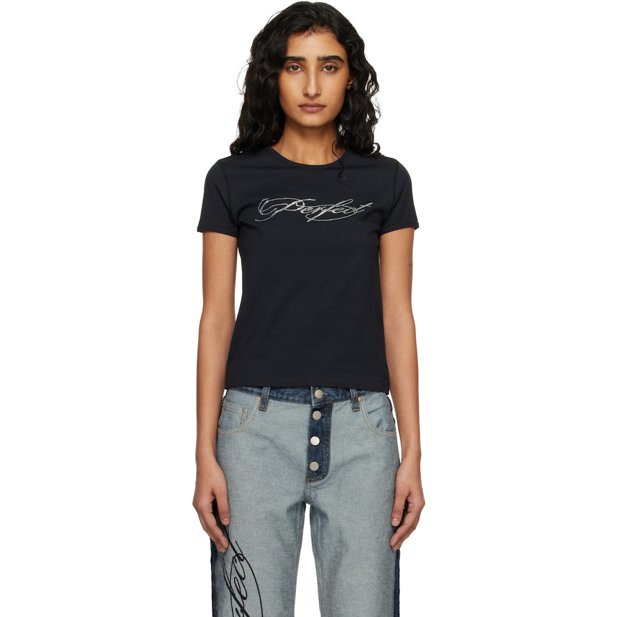 Marc Jacobs Black 'Perfect' Shrunken T-shirt