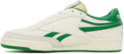 Reebok Classics Off-White & Green Club C Revenge Sneakers