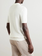 Orlebar Brown - 007 Burnham Slim-Fit Jacquard-Knit Mulberry Silk and Cotton-Blend Polo Shirt - White