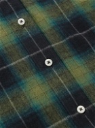 De Bonne Facture - Button-Down Collar Checked Cotton-Flannel Shirt - Green
