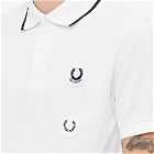 Fred Perry x Raf Simons Patch Polo Shirt in White