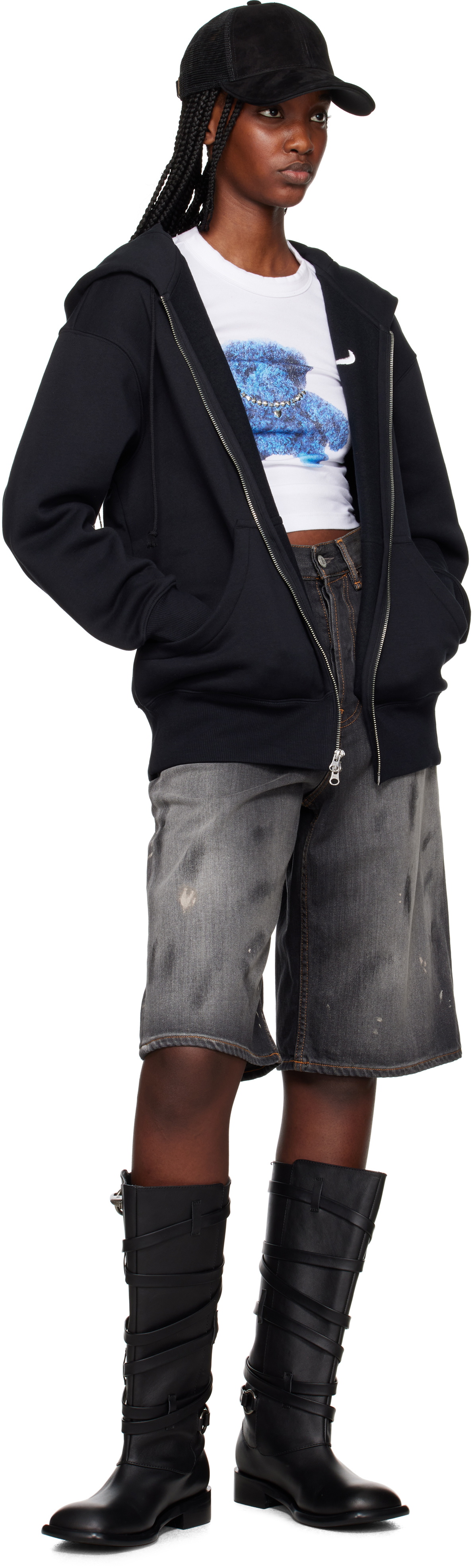 Nike Black Oversized Full-Zip Hoodie