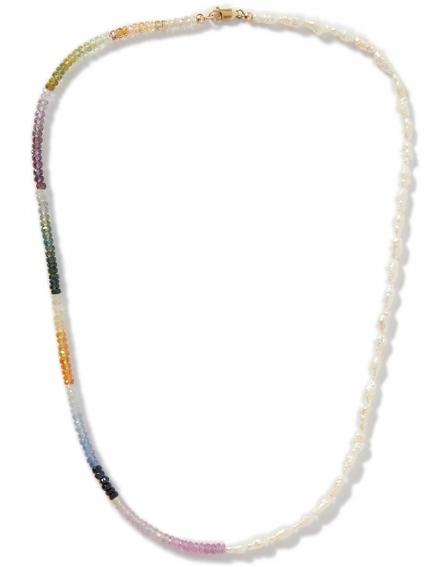 Photo: Roxanne First - Can't Decide Gold, Sapphire and Pearl Beaded Necklace