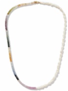 Roxanne First - Can't Decide Gold, Sapphire and Pearl Beaded Necklace