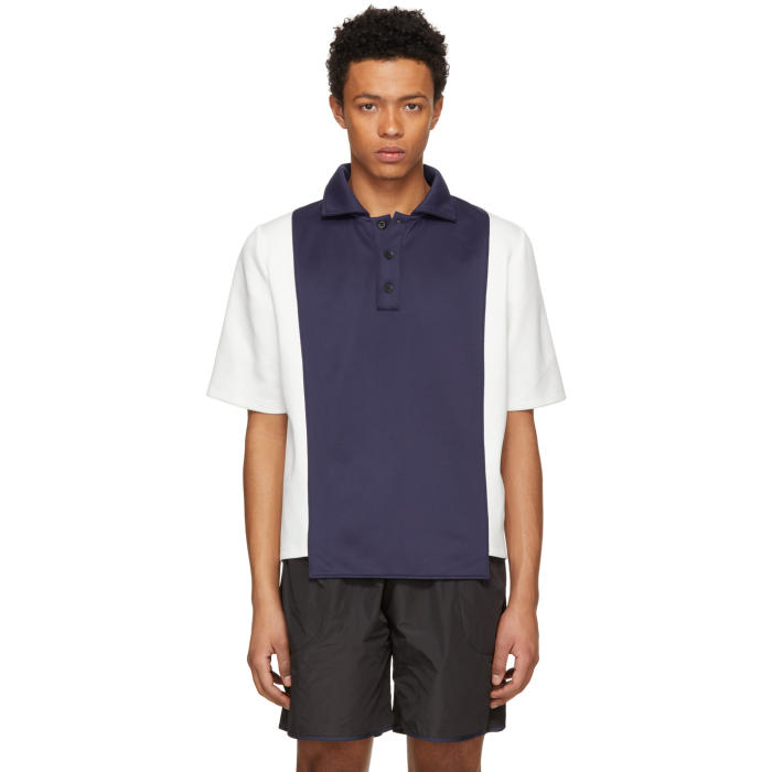 Photo: Daniel W. Fletcher White and Navy Panelled Polo 