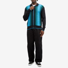 PACCBET Men's Stripe Zip Cardigan in Blue