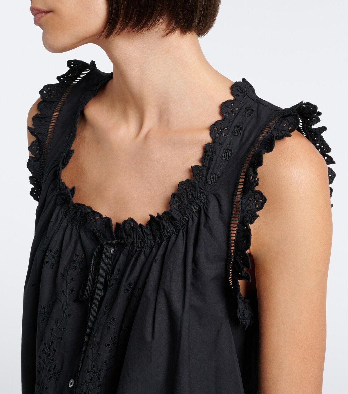 Dôen Nessie broderie anglaise cotton minidress