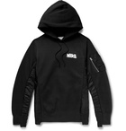 Nike - Sacai NRG Panelled Logo-Print Cotton-Blend Jersey and Shell Hoodie - Black