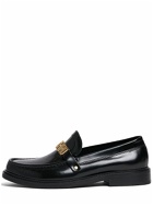 MOSCHINO - Metal Logo Leather Loafers
