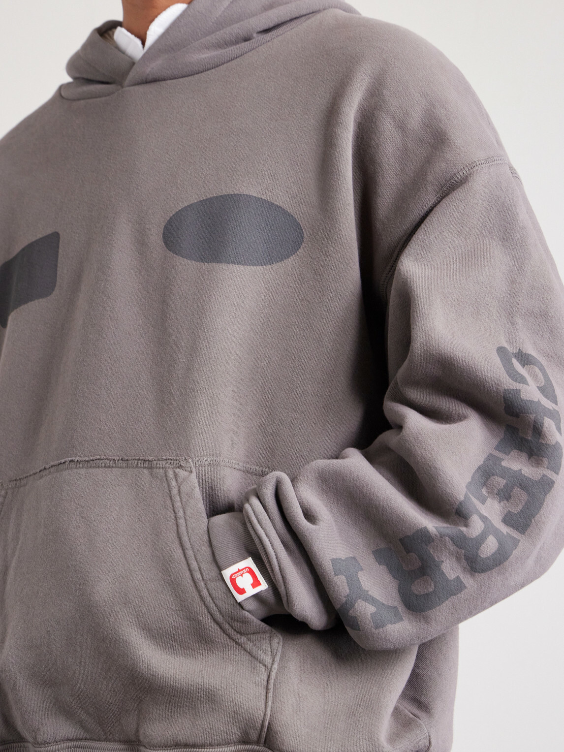 Cherry Los Angeles - Sun Faded Thermal Cotton-Fleece Hoodie - Gray