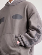Cherry Los Angeles - Sun Faded Thermal Cotton-Fleece Hoodie - Gray