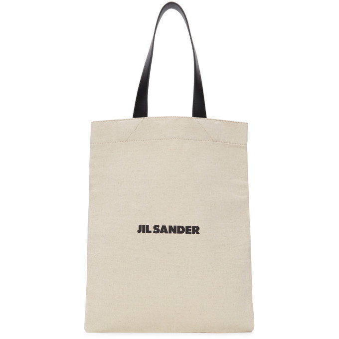 Photo: Jil Sander SSENSE Exclusive Off-White Medium Flat Shopper Tote