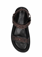 MOSCHINO - 40mm Logo Jacquard Flat Sandals