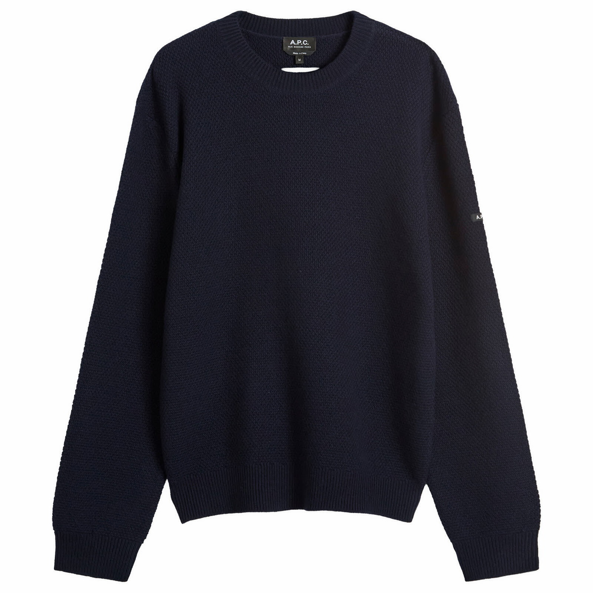 トップス A.P.C. Knit A.P.C. Men's Thomas Waffle Knit Jumper in Dark Navy A.P.C.