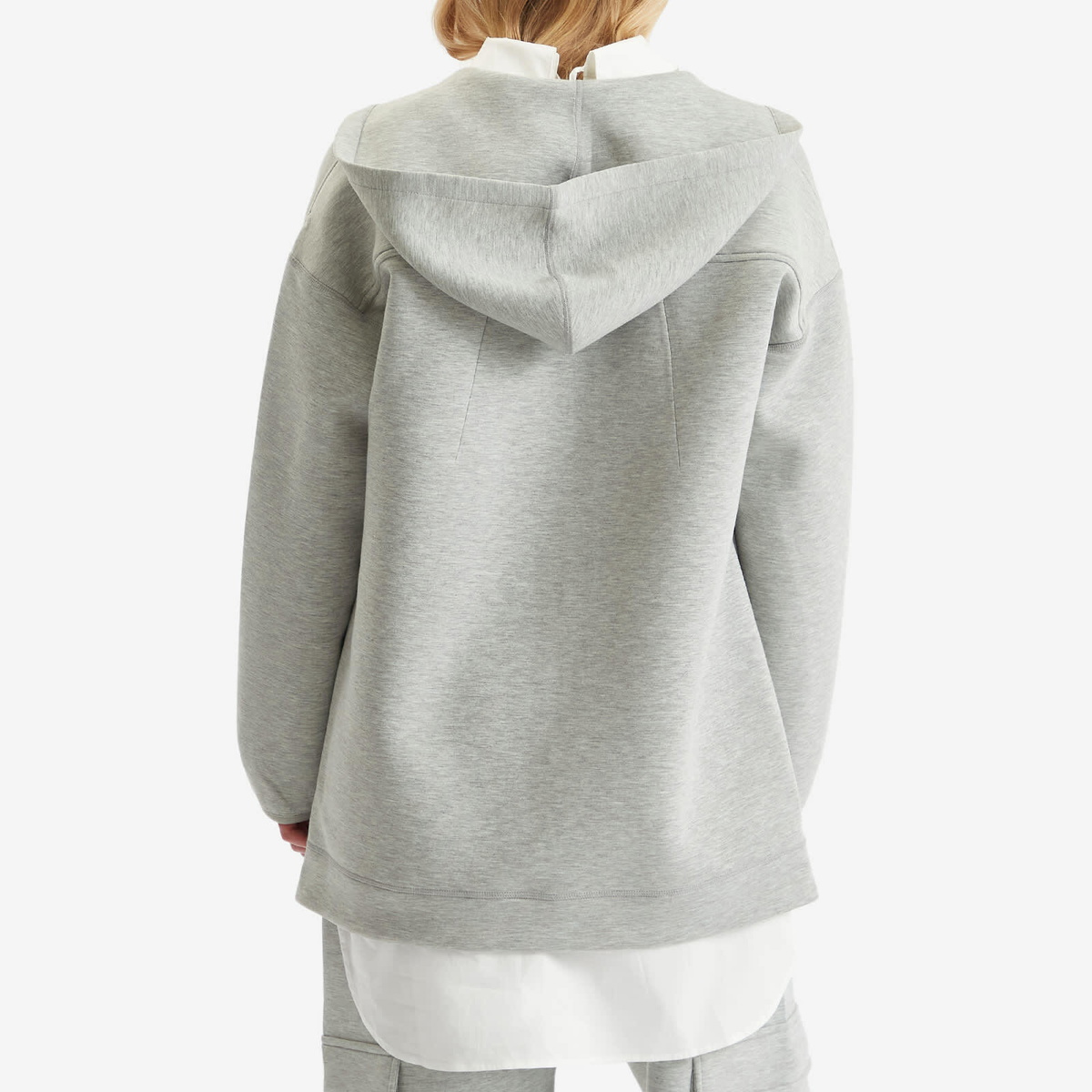 STEL Women's Split Hem Hoodie in Grey Melange