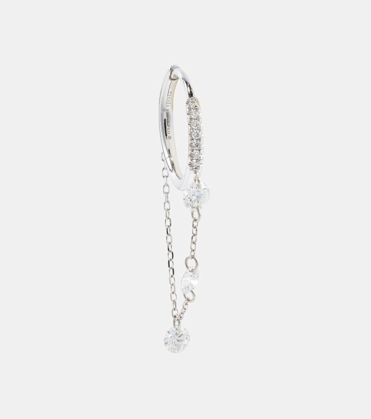 Persée 18kt gold single earring with diamonds