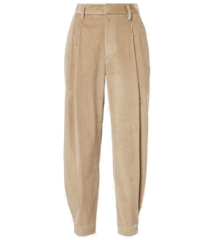 Photo: Brunello Cucinelli High-rise cotton cropped pants