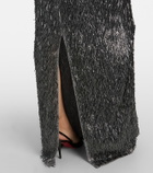 Erdem Sequined draped maxi dress