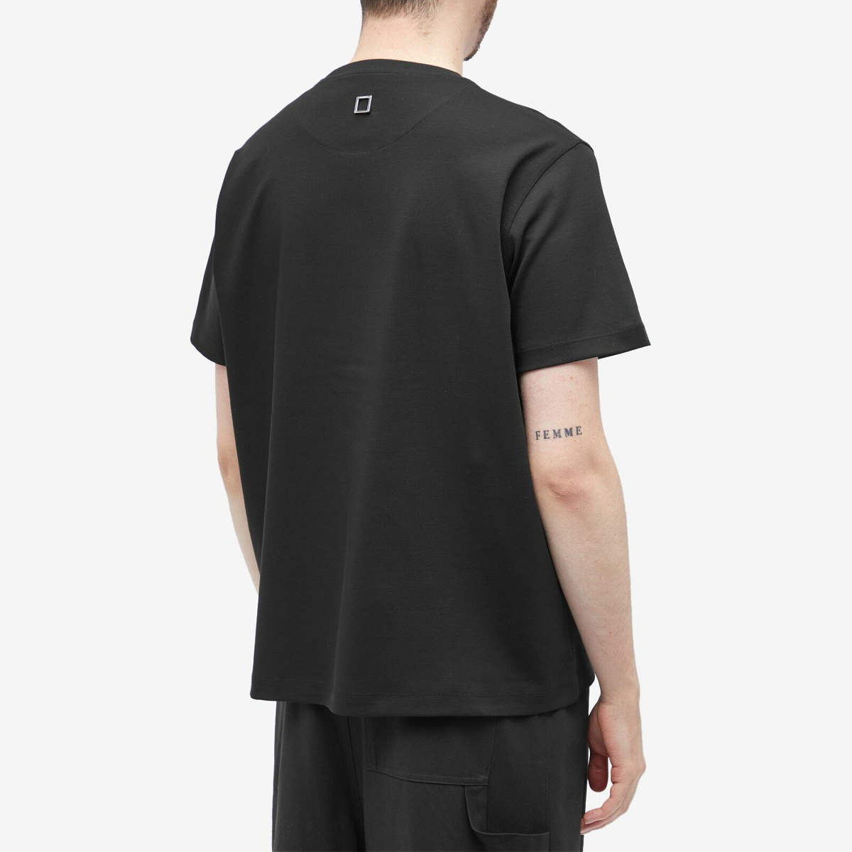 Tシャツ・カットソー WOOYOUNGMI 25SS Black Back Logo T-Shirt W251TS07708B Black Cotton Back Logo T-shirt - WOOYOUNGMI