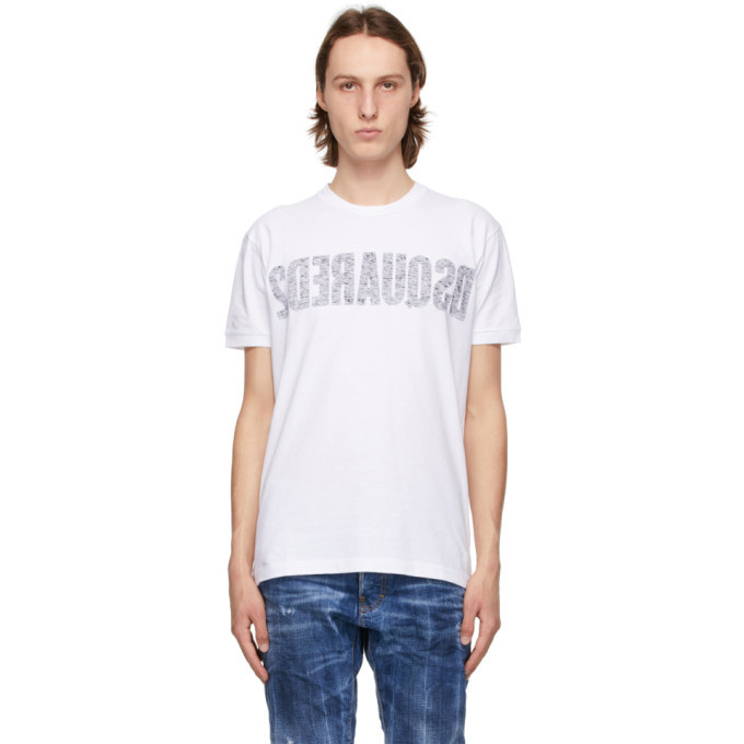 Photo: Dsquared2 White Reversed Logo T-Shirt