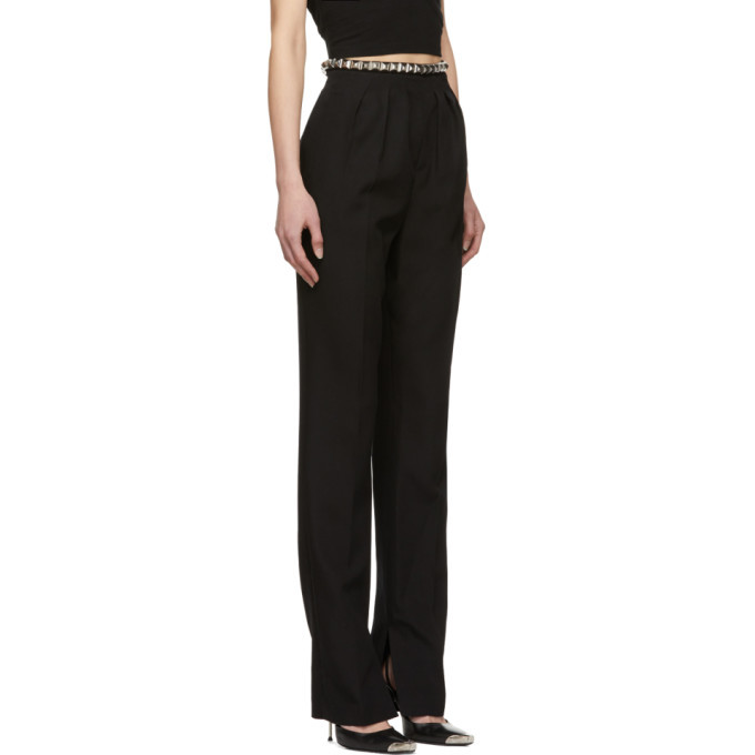 Alexander Wang Black Studded Pleated Trousers 