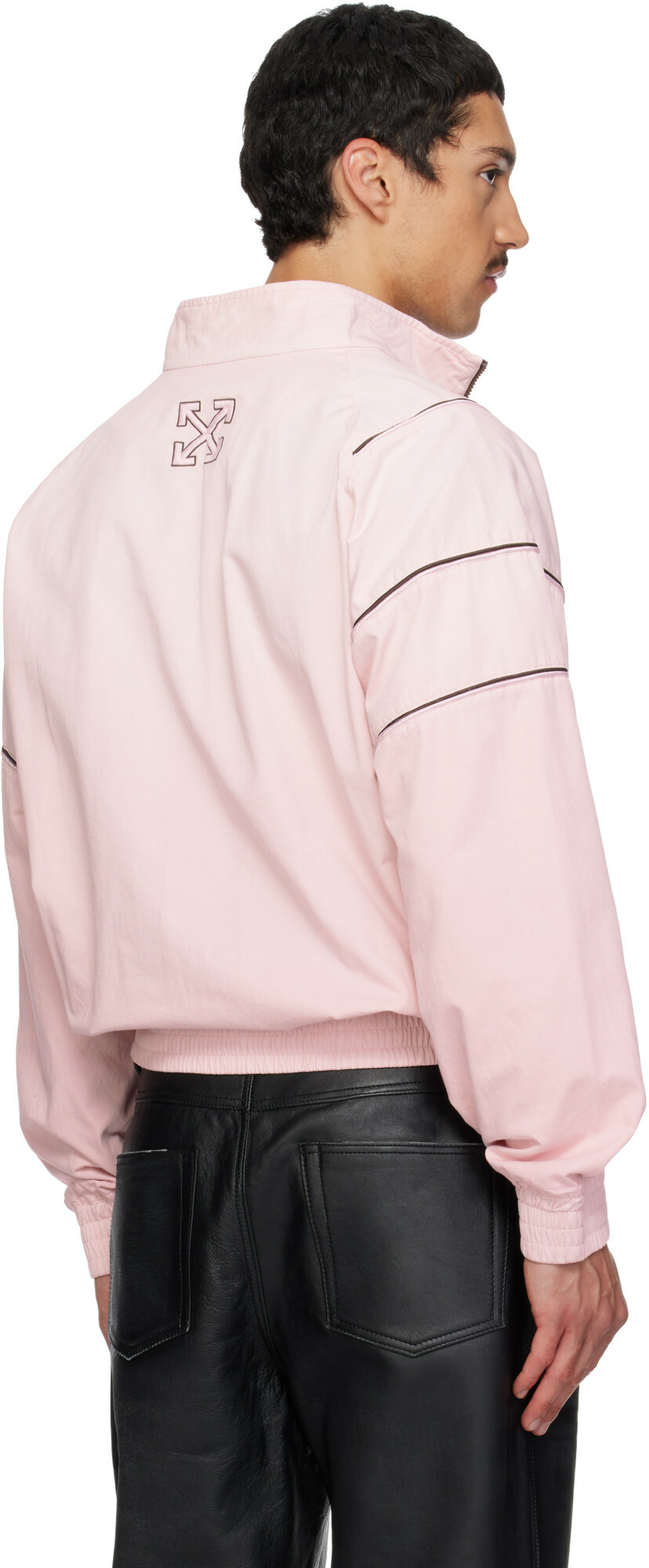 Off-White Pink Relaxed Garment Dyed Track Jacket