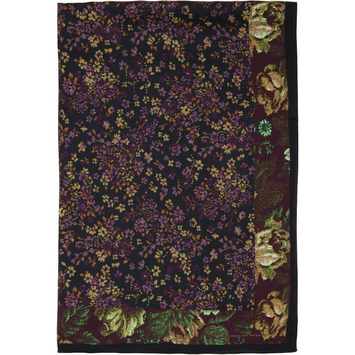 Photo: Dries Van Noten Black & Burgundy Flara Scarf