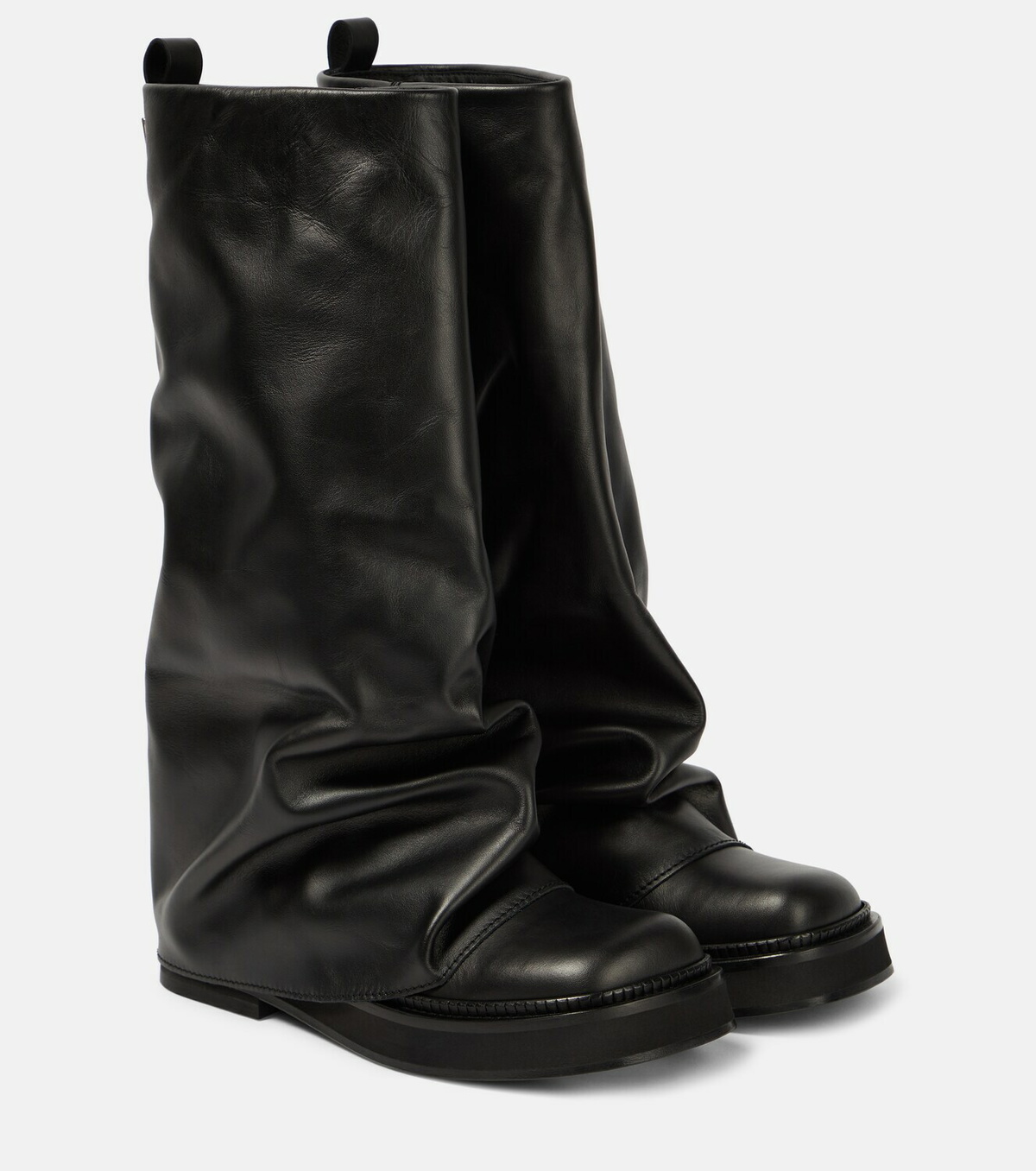 ロングブーツ THE ATTICO BOOTS BLACK The Attico Robin leather knee-high boots The Attico