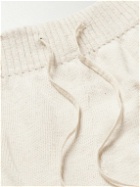 11.11/eleven eleven - Wide-Leg Cotton-Jersey Drawstring Shorts - Neutrals