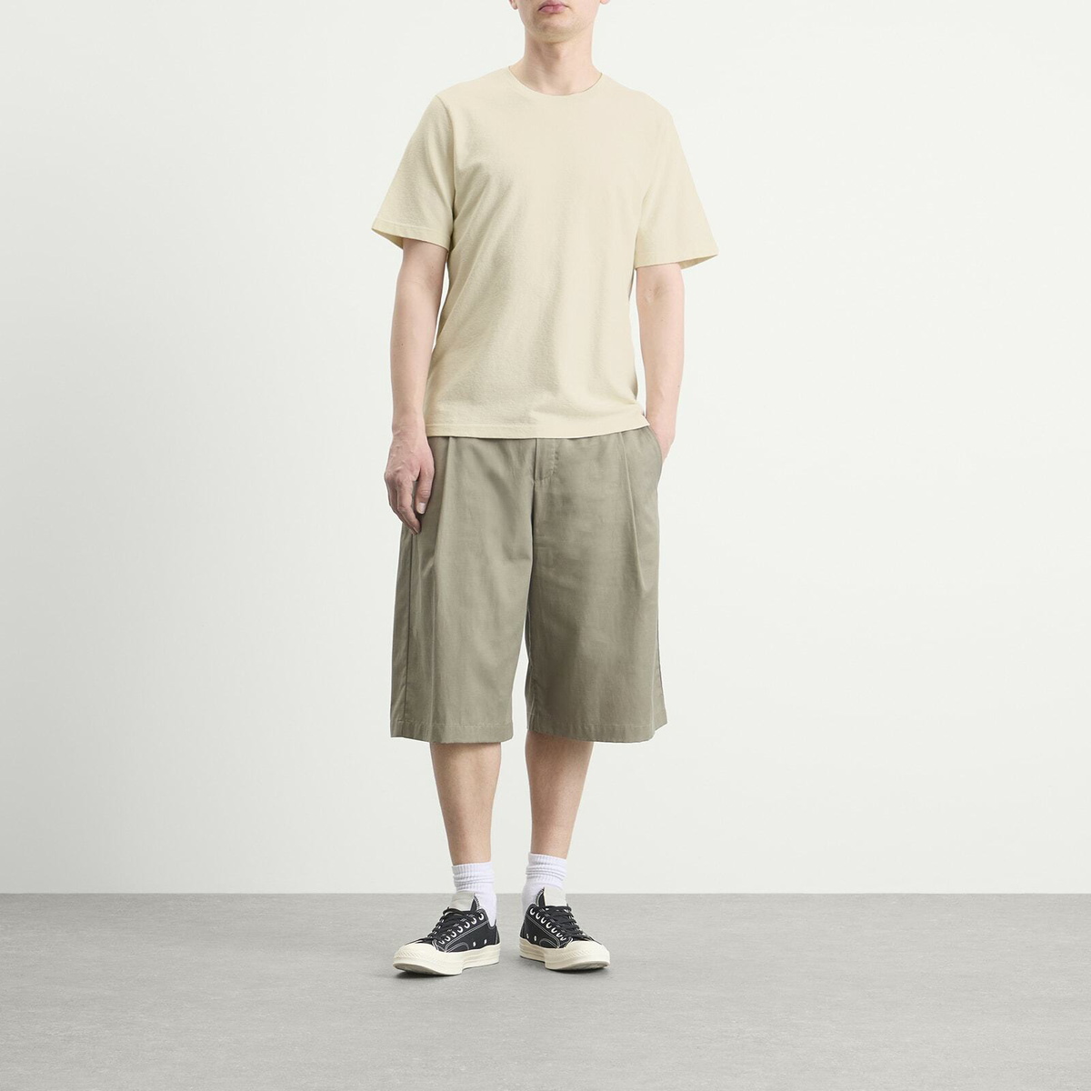 Folk Men's Textured T-Shirt in Ecru