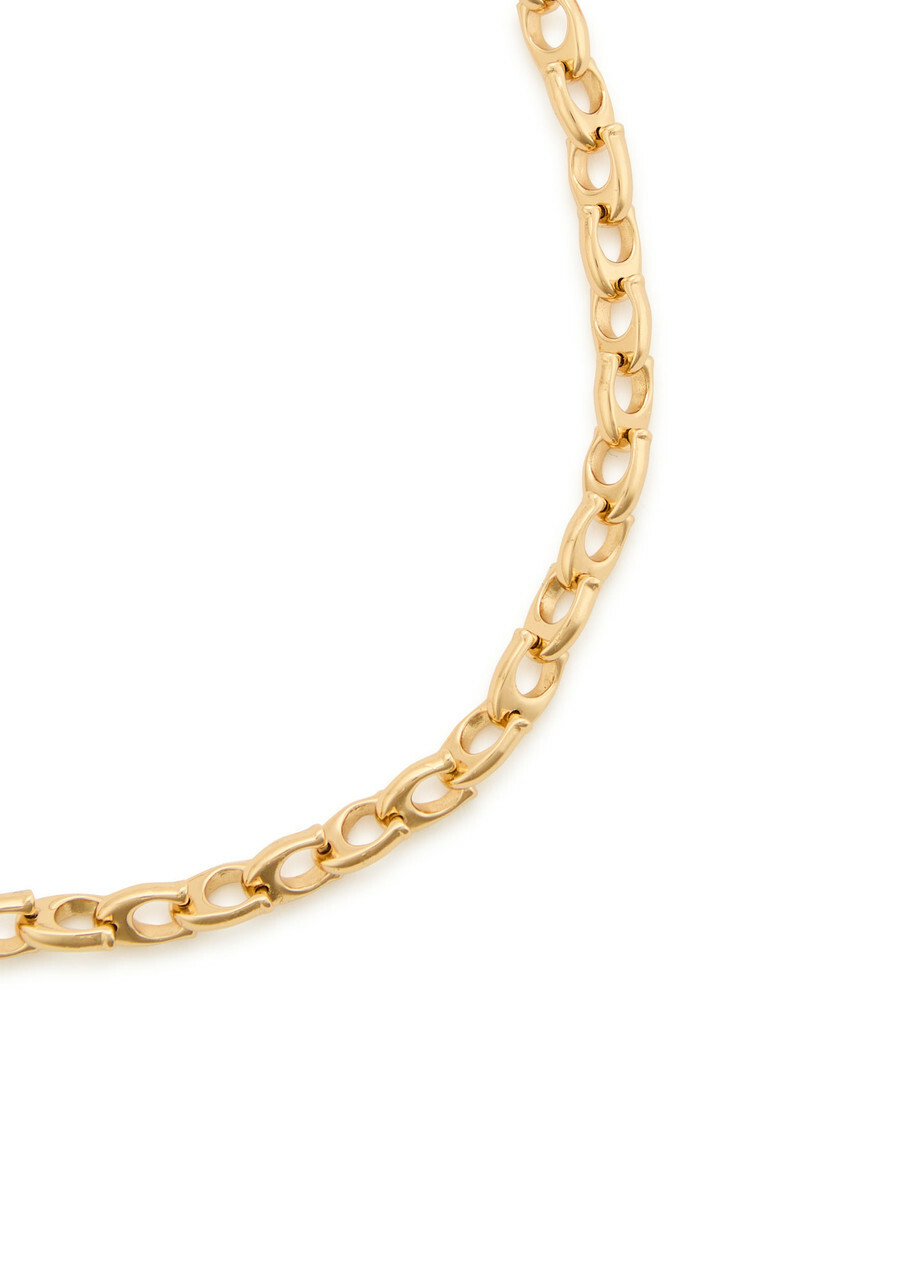 Coach Logo Chain Choker Necklace - Gold - One Size Coach