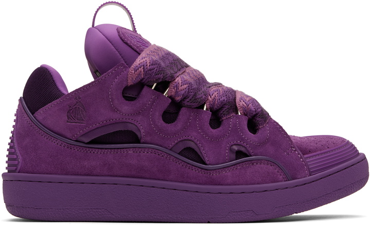 Photo: Lanvin Purple Curb Leather Sneakers