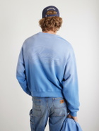 Cherry Los Angeles - Embroidered Cotton-Jersey Sweater - Blue