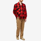 FrizmWORKS Men's Buffalo Check Shirt Jacket in Red