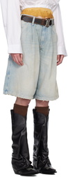 R13 SSENSE Exclusive Blue Baggy Jesse Carpenter Denim Shorts