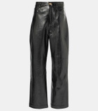 Jacques Wei High-rise leather wide-leg pants