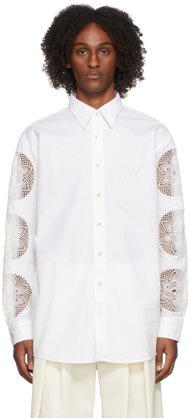 Photo: Acne Studios White Doily Crochet Shirt