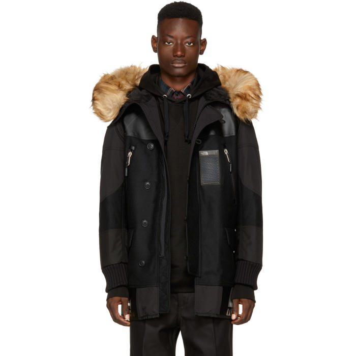 Junya Watanabe Black The North Face Edition Faux-Fur Duffle Bag