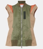 Sacai Paneled twill and gabardine vest