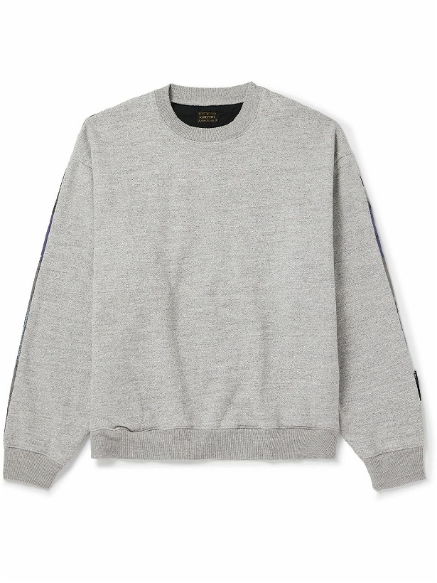 Photo: KAPITAL - Patchwork Cotton-Jersey and Cotton and Linen-Blend Sweatshirt - Gray