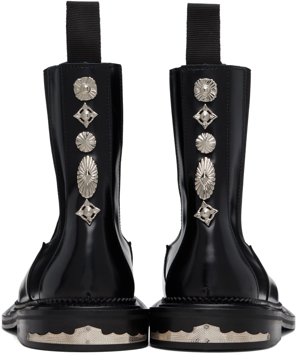 Toga Virilis Black Leather AJ1295 Chelsea Boots