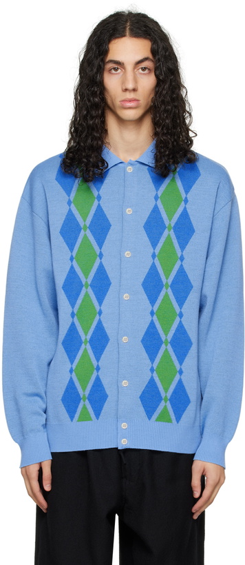 Photo: F-LAGSTUF-F Blue Argyle Cardigan