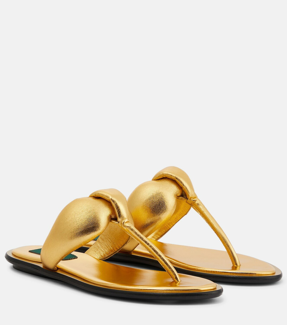 Pucci - Metallic leather thong sandals
