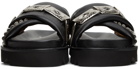 Toga Virilis Black Leather Double Strap Sandals